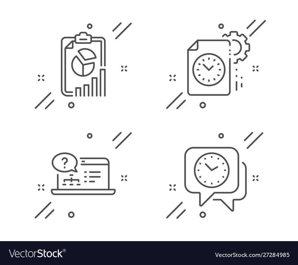 Online help report and project deadline icons set vector image Online help report and project deadline icons set