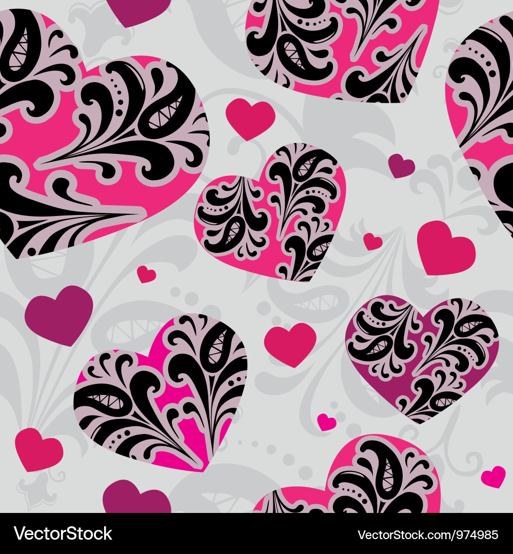 Seamless pattern with hearts Royalty Free Vector Image