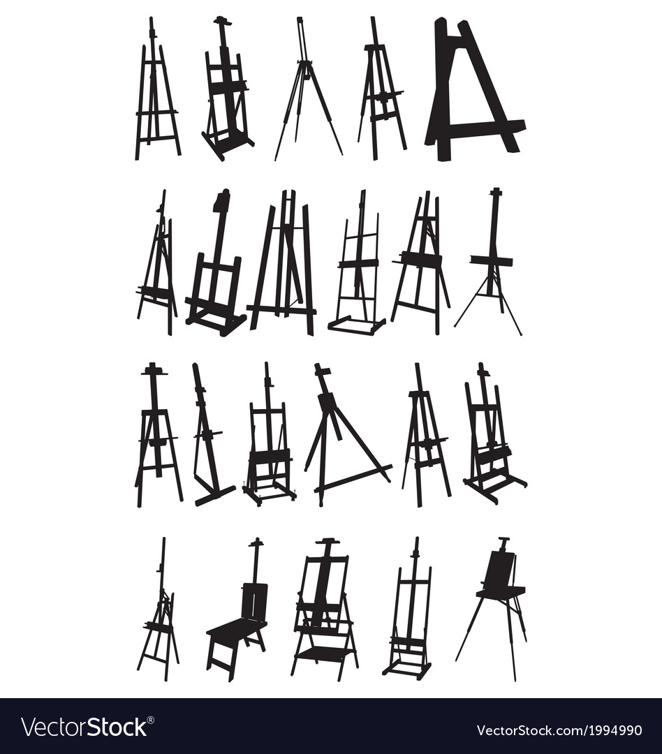 Artist easels Royalty Free Vector Image VectorStock