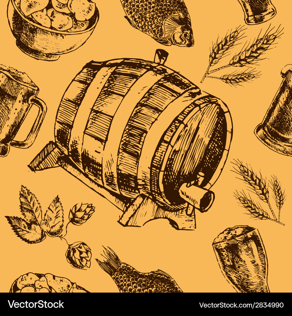 Beer retro seamless pattern Royalty Free Vector Image