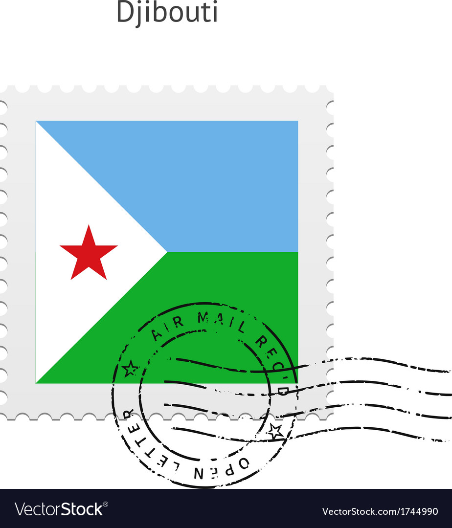 Djibouti flag postage stamp