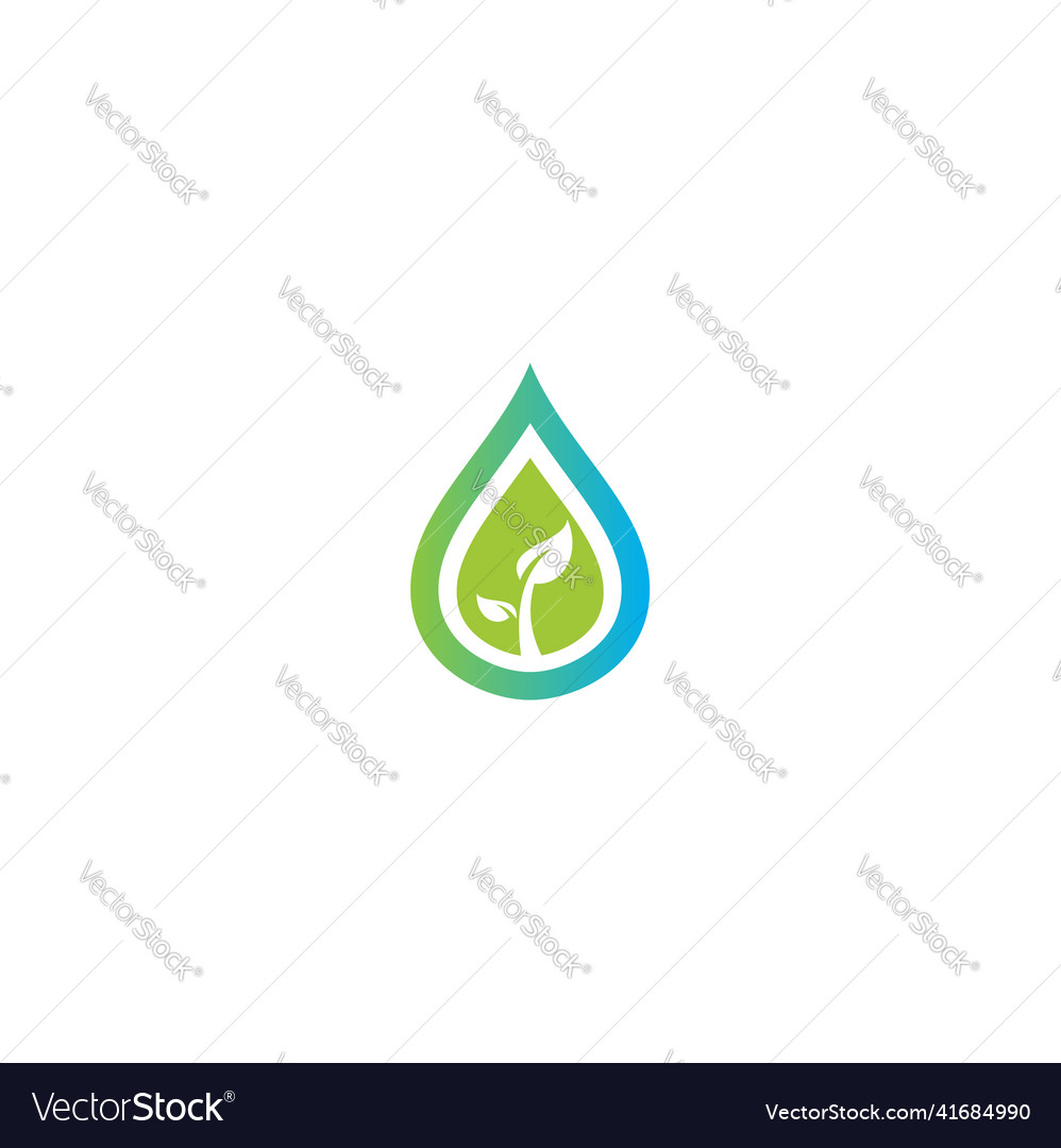 Eco droplet plant seed logo Royalty Free Vector Image