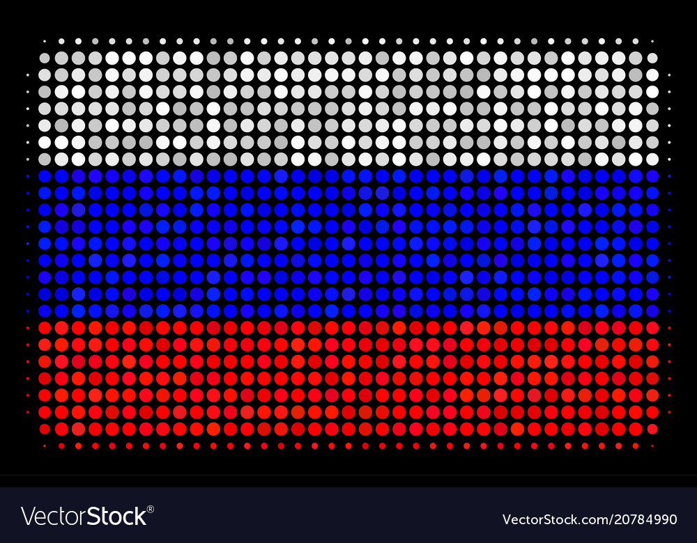 Halftone russian filled rectangle icon