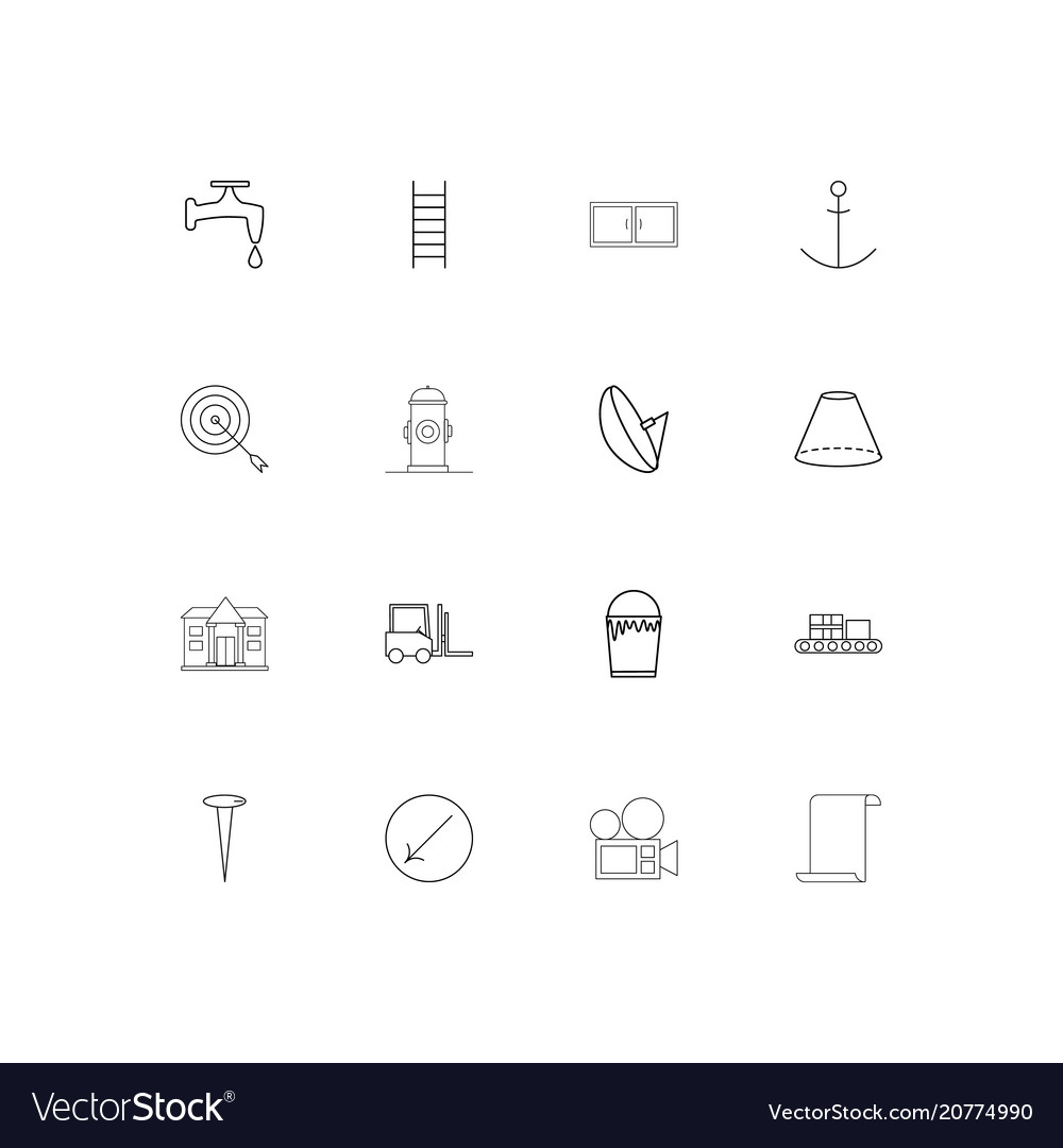 Industry linear thin icons set outlined simple