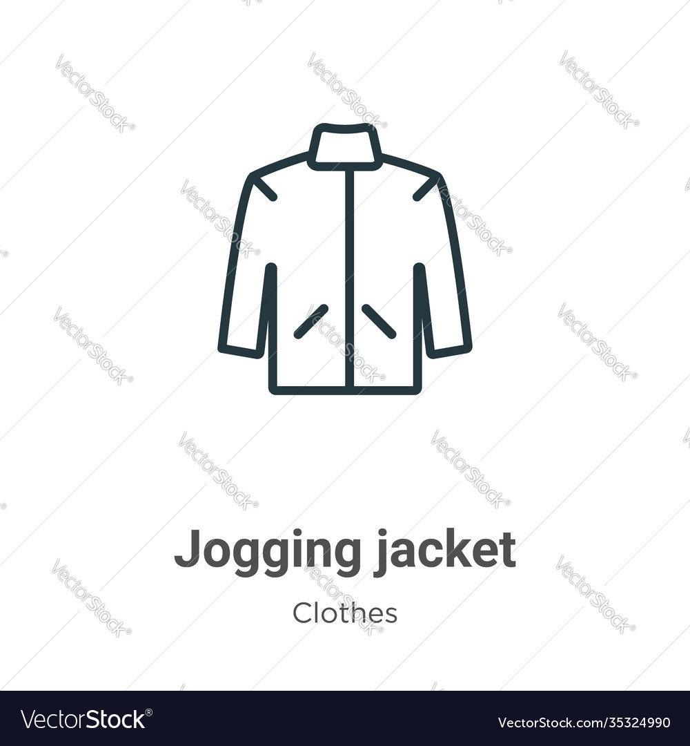 Jogging jacket outline icon thin line black