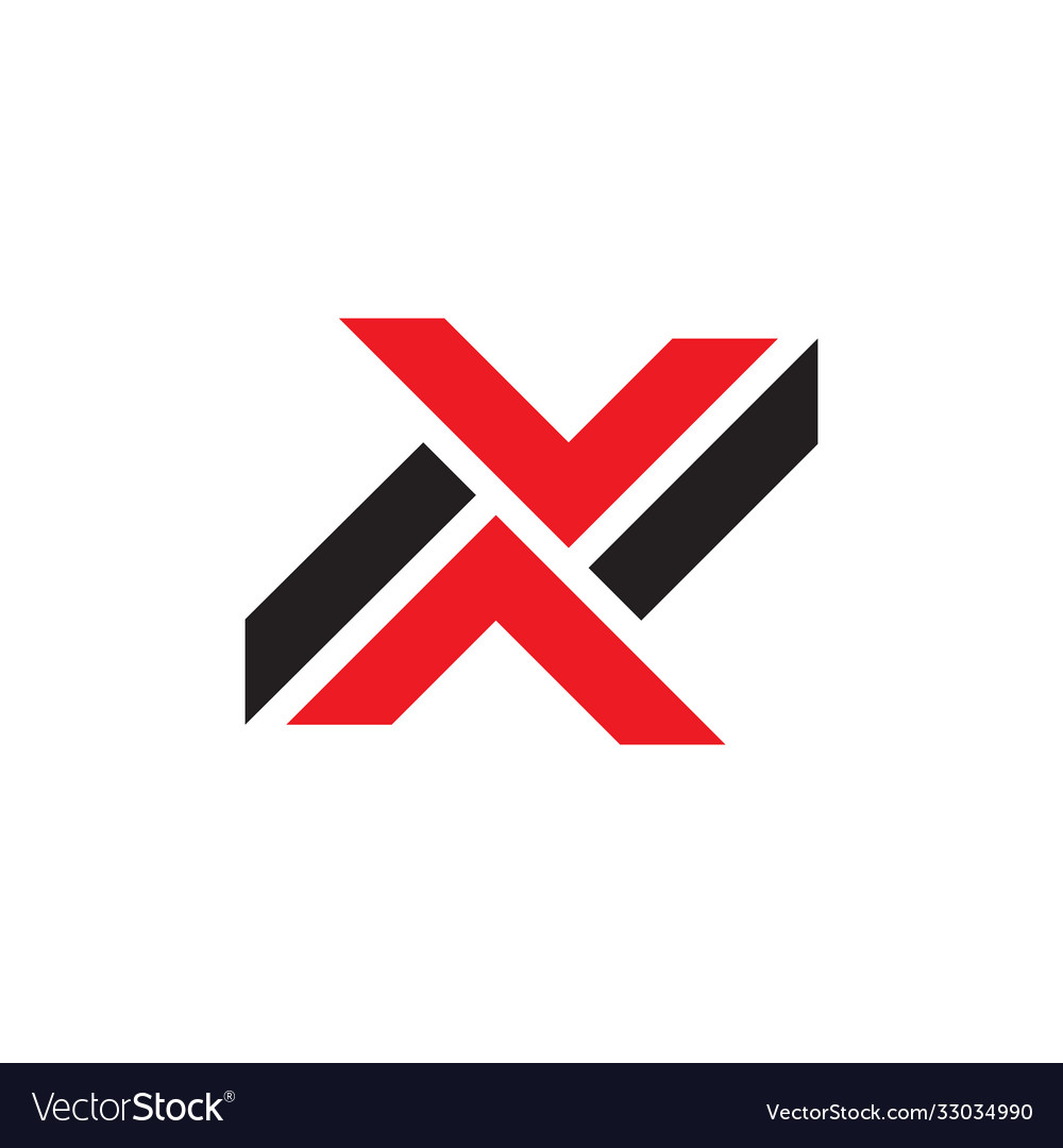 Letter v n opposite arrow geometric logo Vector Image