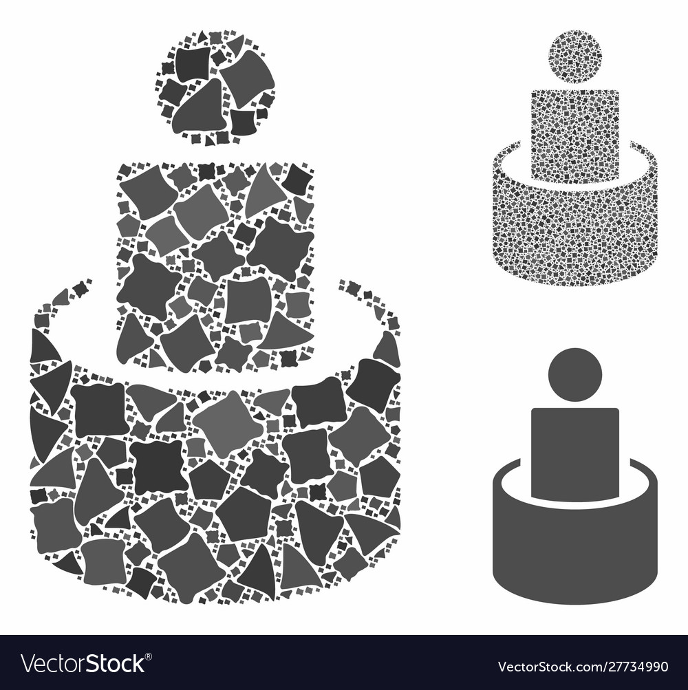 Man isolation composition icon bumpy pieces vector image Man isolation composition icon bumpy pieces
