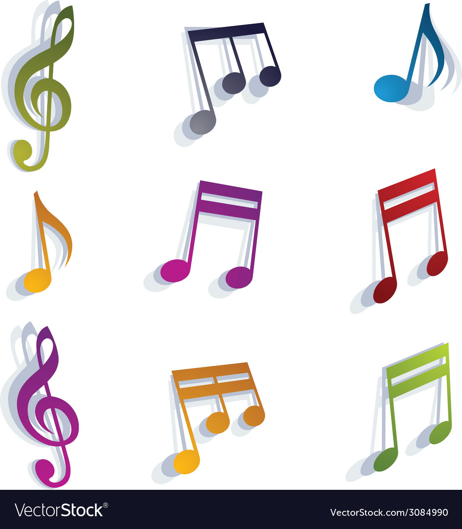 Musical notes set Royalty Free Vector Image - VectorStock