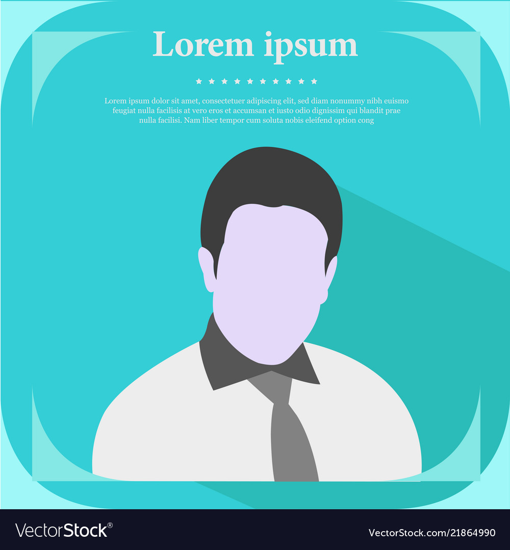 Professionelles Profil Icon männliches Portrait flach vector image Professionelles Profil Icon männliches Portrait flach