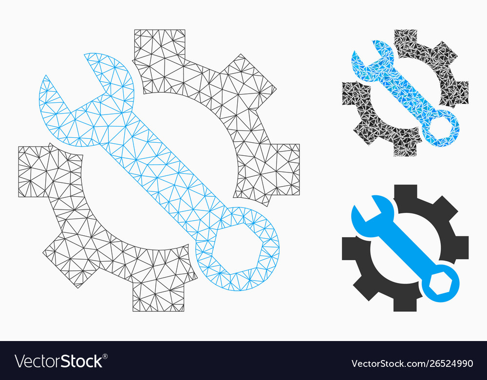 Service tools mesh network model vector image Service tools mesh network model
