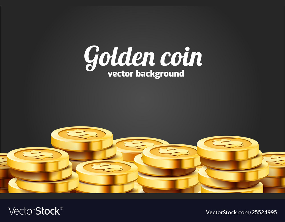 A lot coins on black background jackpot