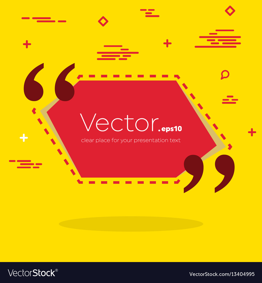 Abstract concept empty speech square quote vector image Abstract concept empty speech square quote