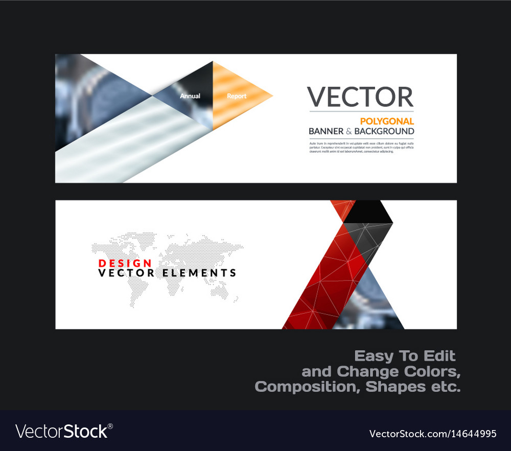 Abstract set of modern horizontal website