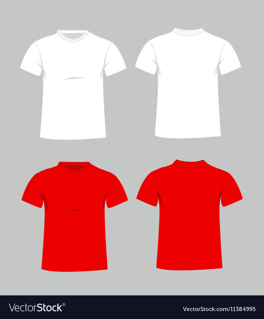 plain red shirt front and back