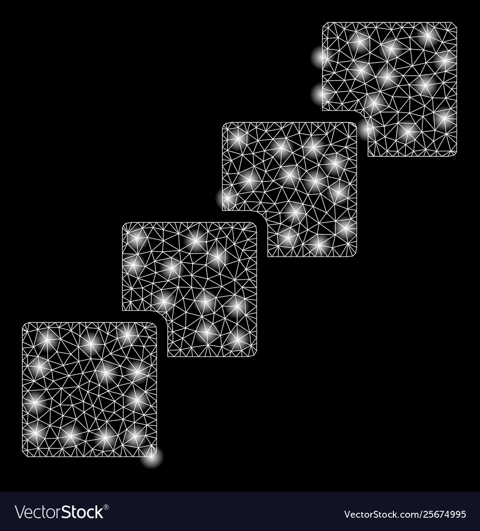 Bright mesh 2d blockchain with light spots vector image Bright mesh 2d blockchain with light spots