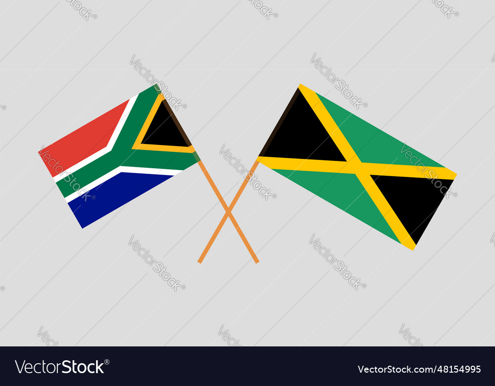 Crossed flags of republic south africa