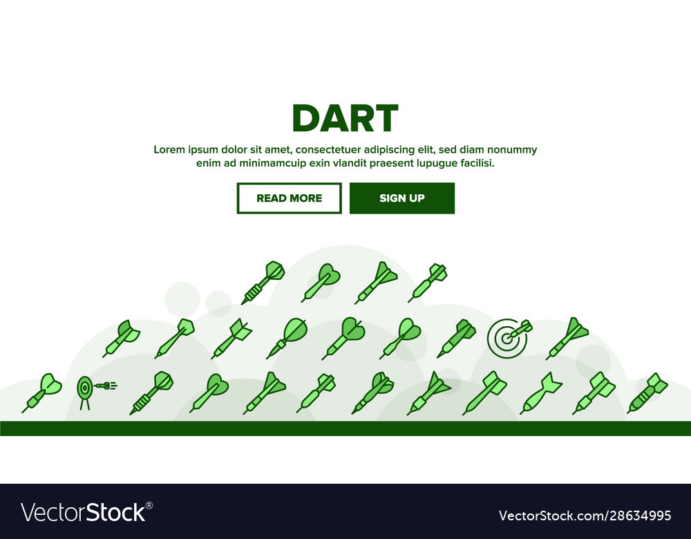 Dart for play game landing header vector image Dart for play game landing header