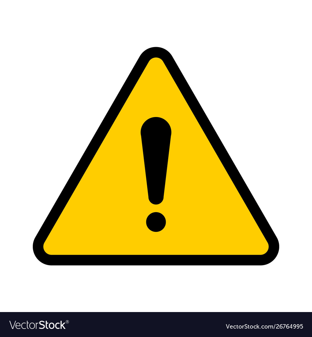 Flat yellow hazard warning symbol Royalty Free Vector Image