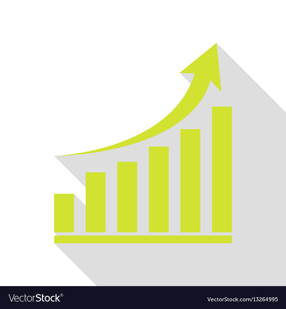 Growing graph sign pear icon with flat style