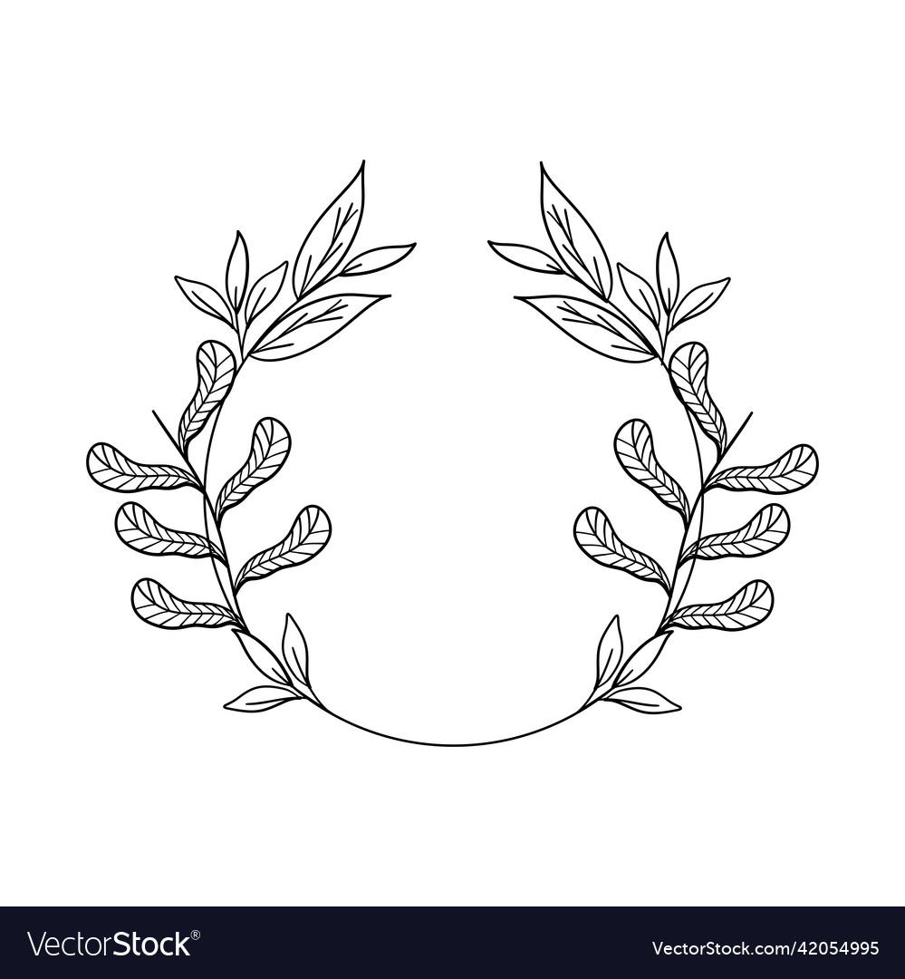 Leaves wreath Royalty Free Vector Image - VectorStock