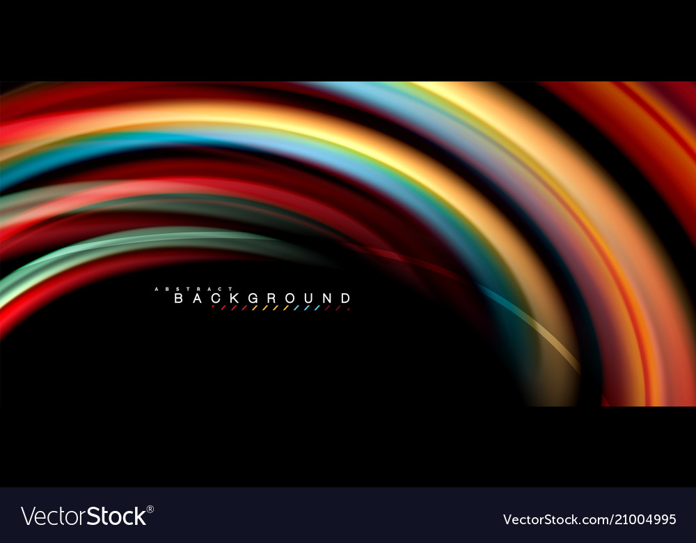 Multicolored wave lines on black background design vector image Multicolored wave lines on black background design