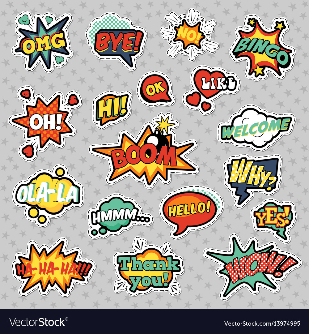 Pop art comic speech bubbles set Royalty Free Vector Image