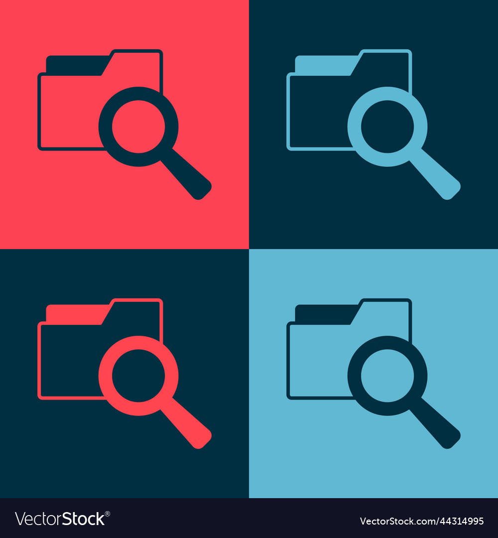 Pop art search concept with folder icon isolated vector image Pop art search concept with folder icon isolated