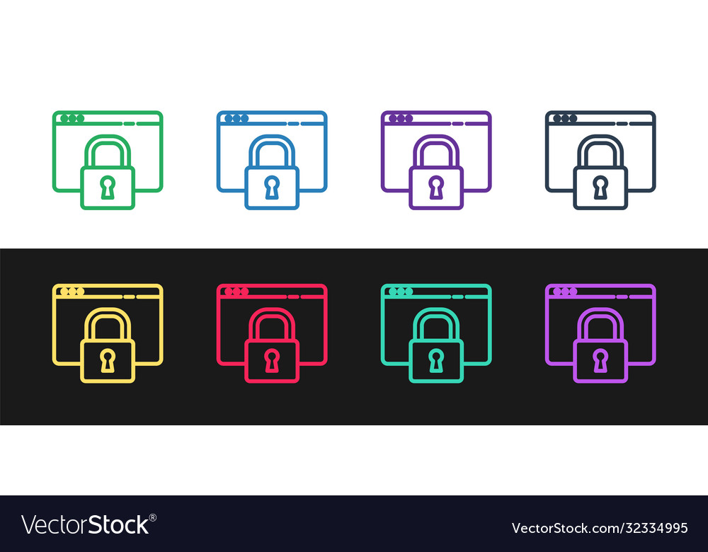 Set line secure your site with https ssl icon vector image Set line secure your site with https ssl icon