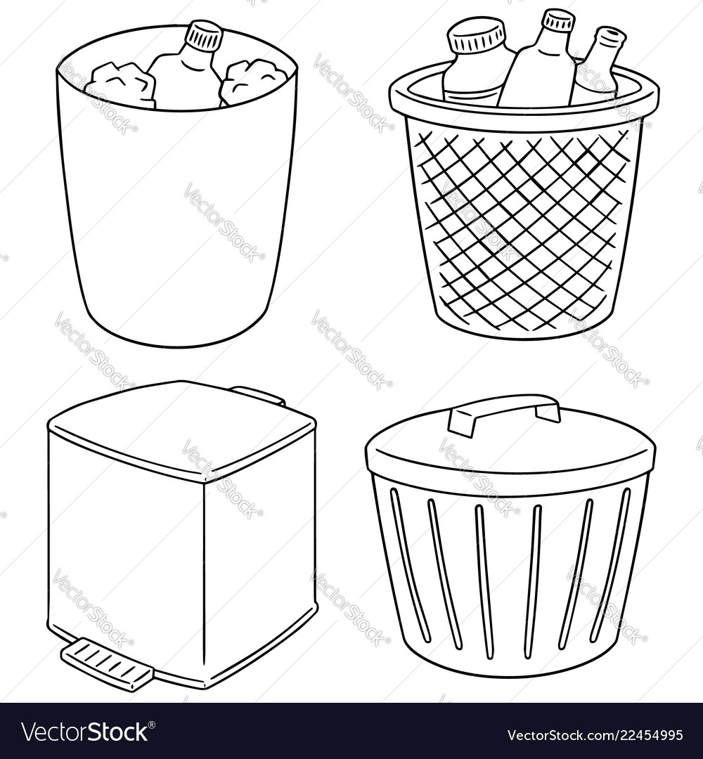 Set of recycle garbage vector image Set of recycle garbage