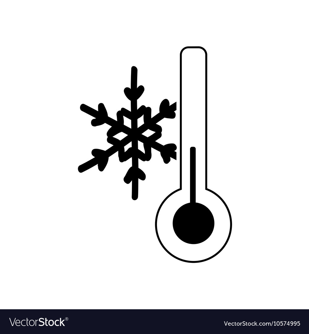 Snowflake Thermometer Icon Royalty Free Vector Image 7663