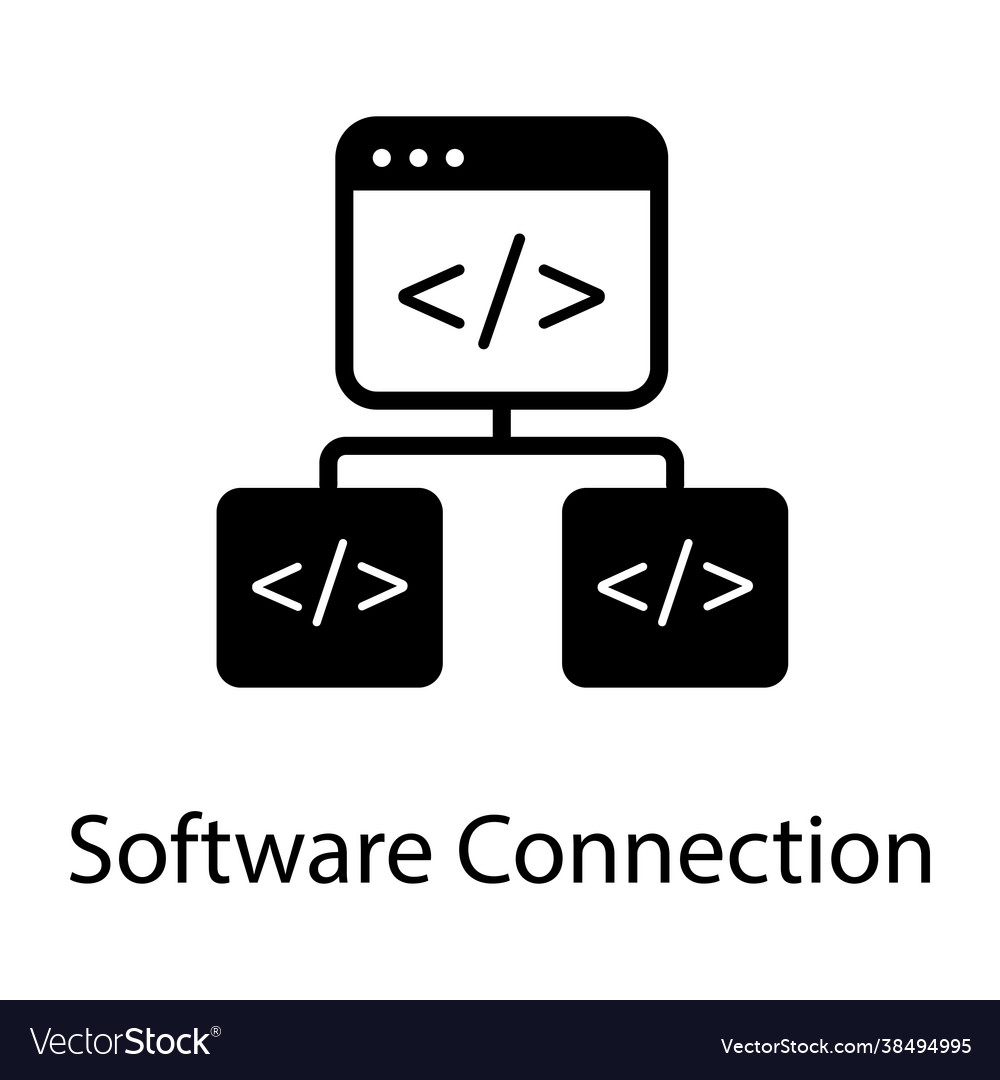 Software connection Royalty Free Vector Image - VectorStock