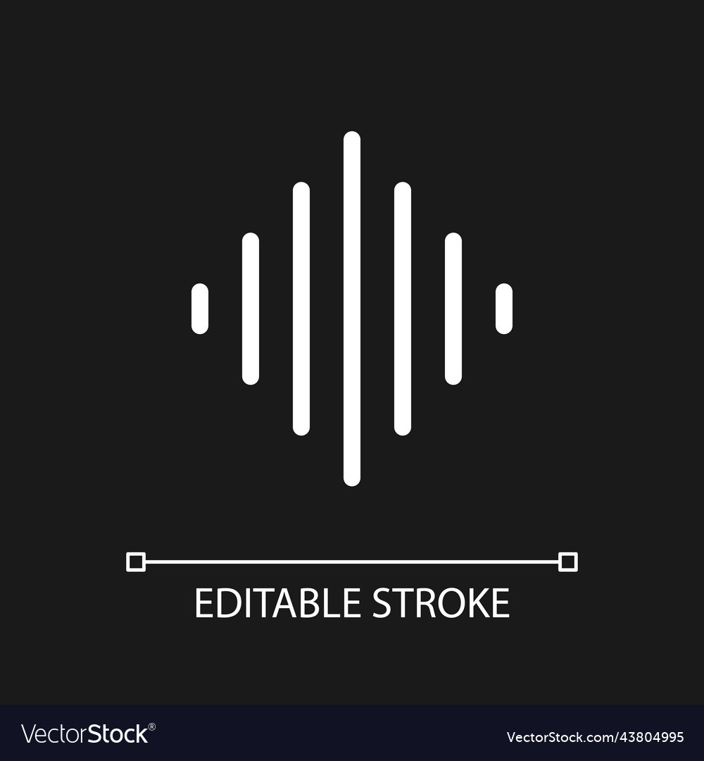 Sound wave pixel perfect white linear ui icon vector image Sound wave pixel perfect white linear ui icon