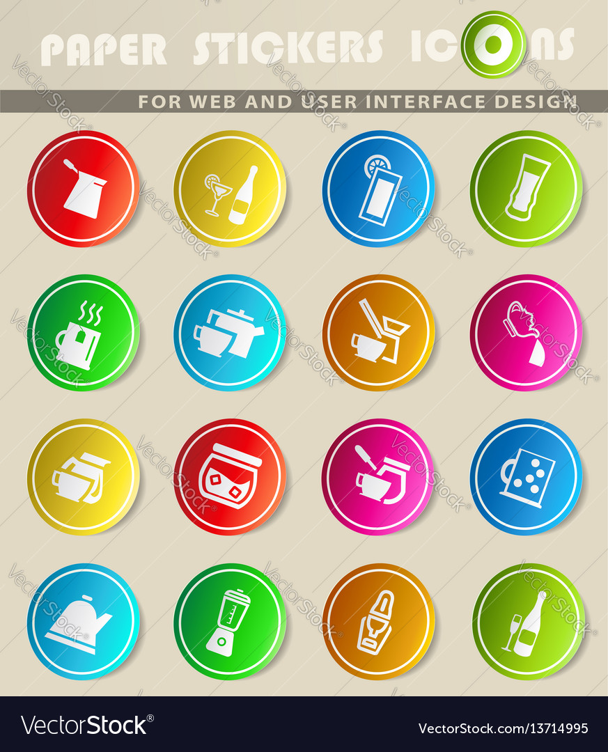 Utensils for beverages icon set