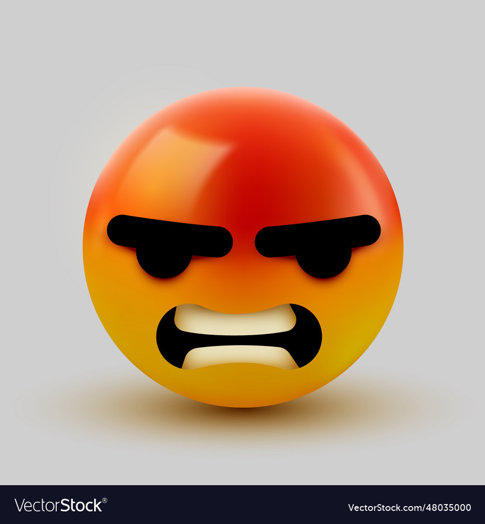 Angry mad emoji emoticon social media smiley Vector Image