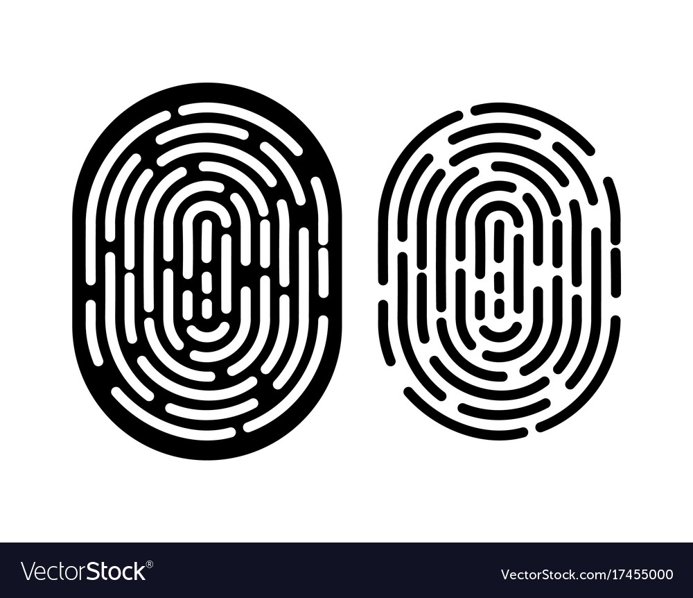 Black and white fingerprint Royalty Free Vector Image