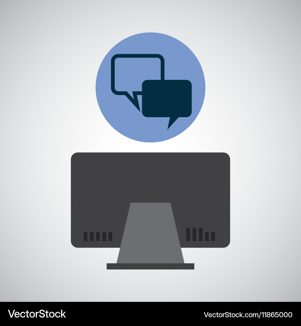 Computer device bubble speech network icon Vector Image