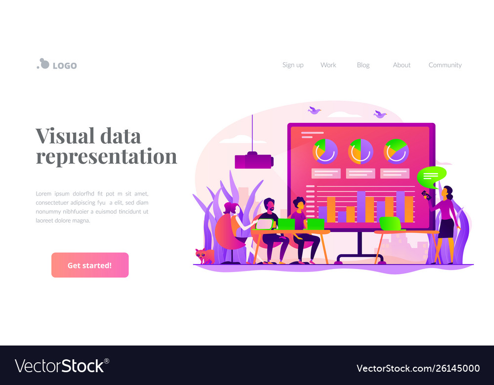 Digital presentation landing page template Vector Image
