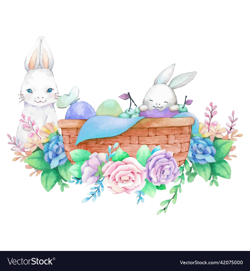 Hand drawn watercolor happy easter for design