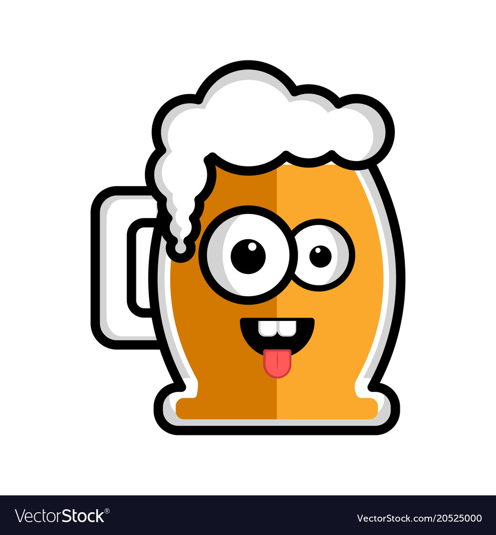 Happy Beer Cartoon Character Royalty Free Vector Image