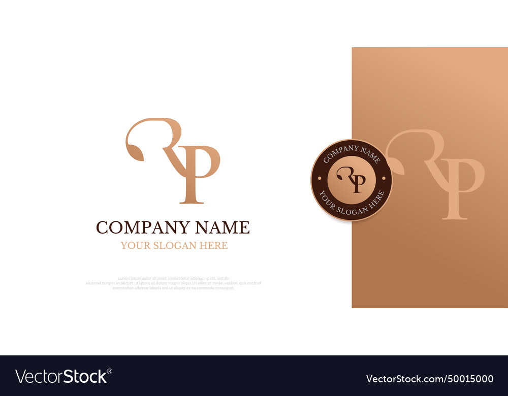 Initial rp logo design Royalty Free Vector Image