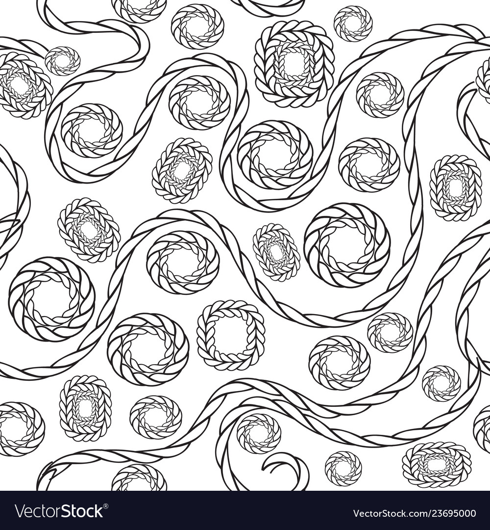 Intricate braided wave lines seamless pattern vector image Intricate braided wave lines seamless pattern