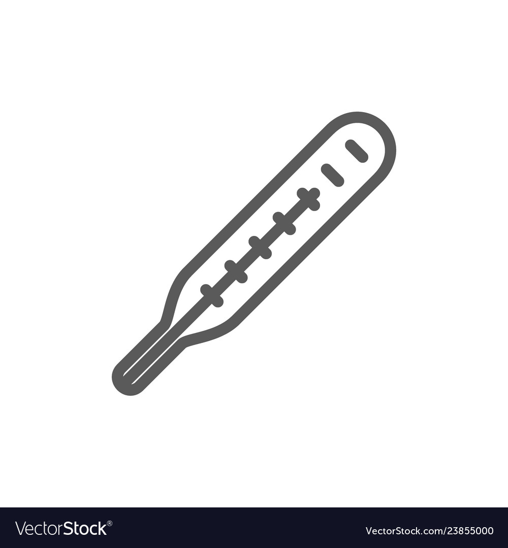 Mercury thermometer line icon Royalty Free Vector Image