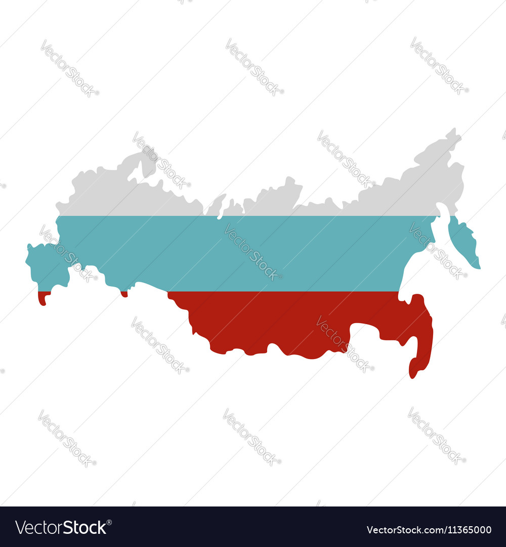 Flag map of russia Royalty Free Vector Image - VectorStock