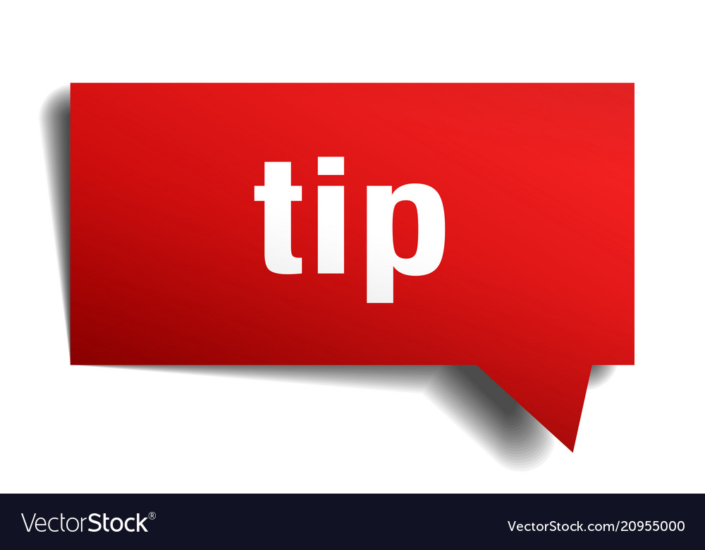 Tip red 3d speech bubble