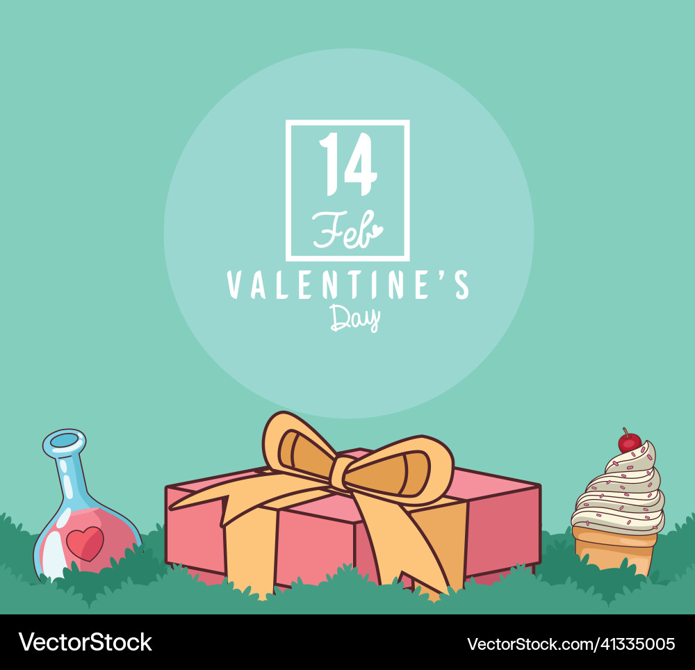 Banner 14 february with decoration Royalty Free Vector Image