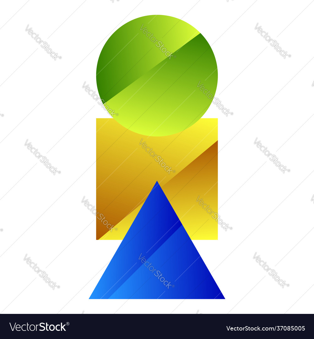 Basic shapes logo element triangle square circle vector image Basic shapes logo element triangle square circle