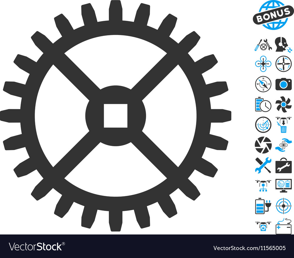 Clock gear icon with air drone tools bonus