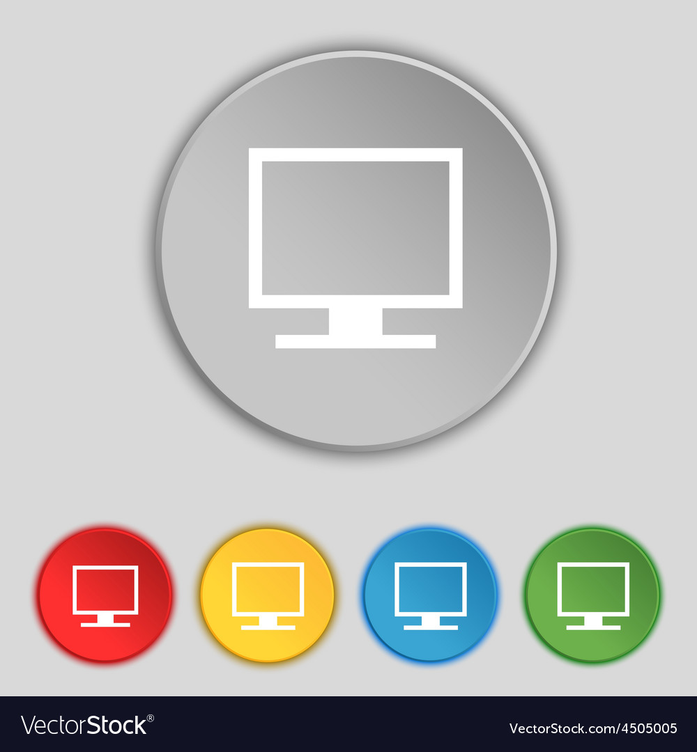 Computer widescreen monitor icon sign symbol