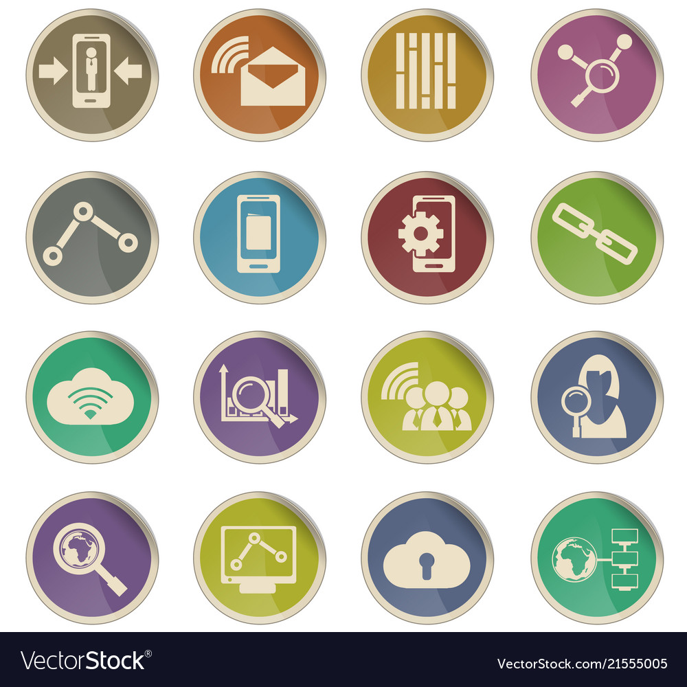 Data Analytic Icon Set Royalty Free Vector Image