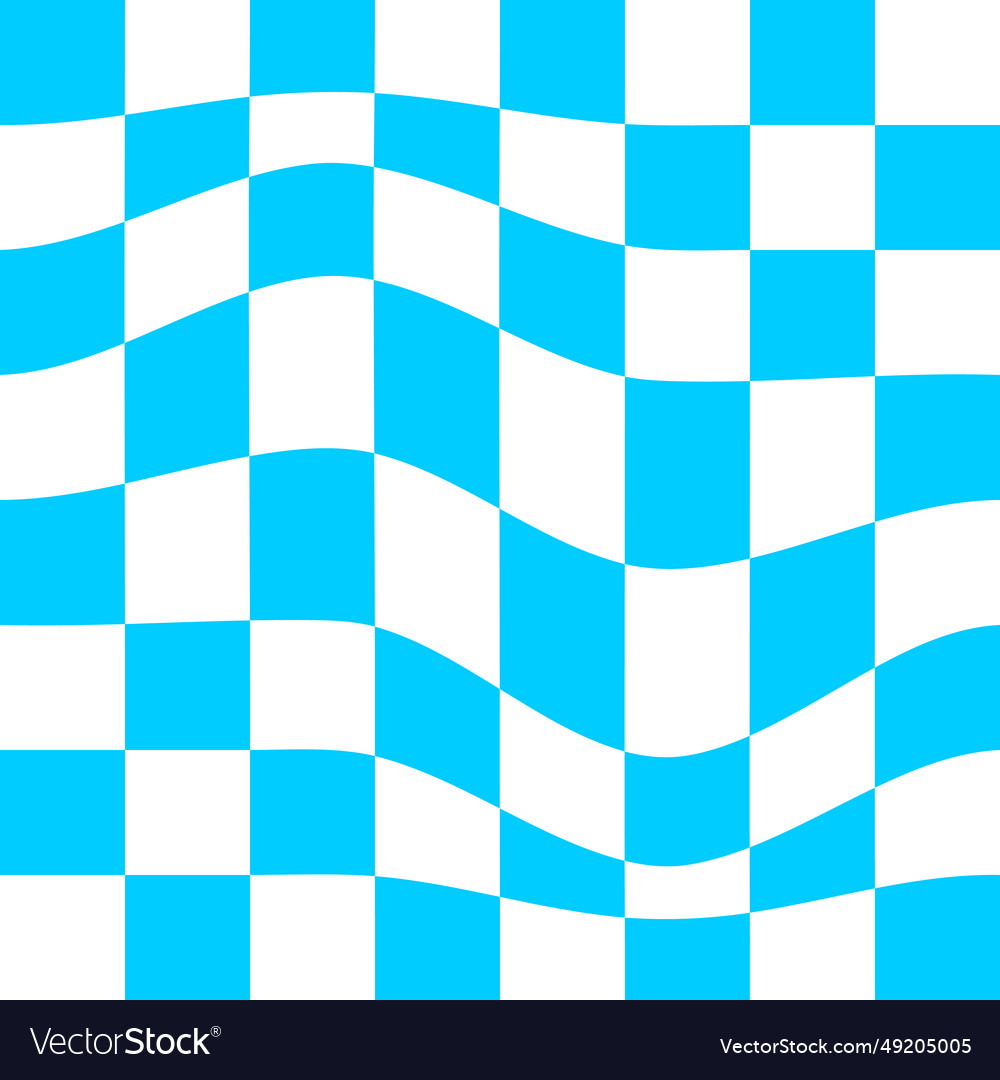 Distorted chess board background undulate plaid vector image Distorted chess board background undulate plaid